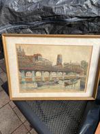 Oude Brug in Rotterdam - Litho, Antiek en Kunst, Kunst | Etsen en Gravures, Ophalen of Verzenden