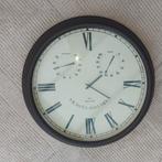 Grote Wandklok met Thermometer & Hygrometer, Ophalen of Verzenden, Zo goed als nieuw, Analoog, Wandklok