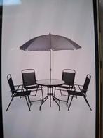 Zwarte 6 delige set, Tuin en Terras, Tuinsets en Loungesets, Ophalen, Zo goed als nieuw