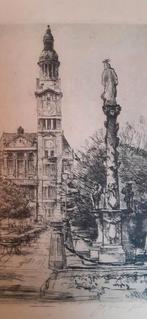 Litho Holy Cross Church Prostĕjov (Prossnitz) by Josif Sasha, Ophalen of Verzenden