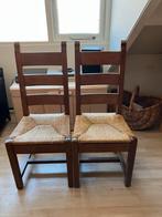 2 Mooie Oisterwijk Eiken Eetkamerstoelen, Gebruikt, Twee, Bruin, Ophalen of Verzenden