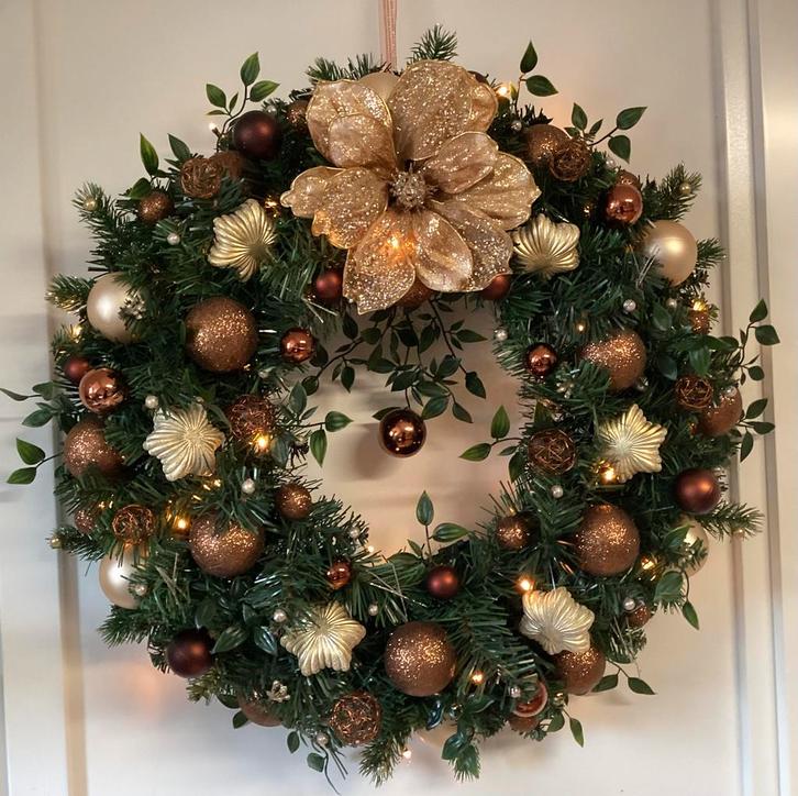 Prachtige & unieke grote kerstkrans met verlichting 60 cm, Huis en Inrichting, Woonaccessoires | Kransen, Nieuw, Ophalen of Verzenden