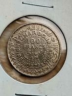 Marokko 100 Francs 1953, Vóór koninkrijk, Zilver, Losse munt, Overige waardes