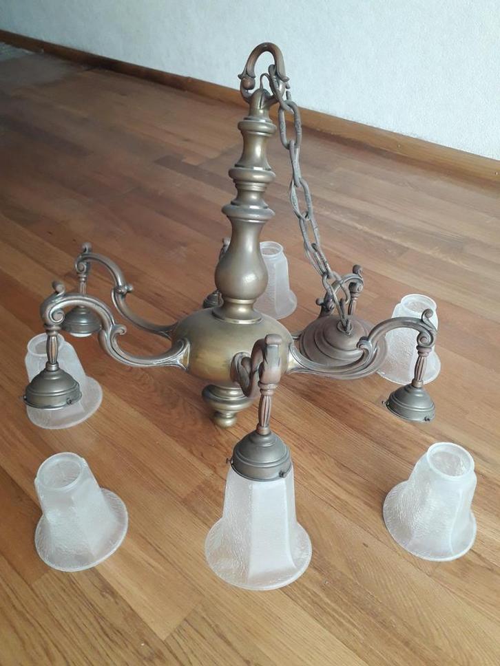 Antieke kroonluchter vintage plafond lamp, Huis en Inrichting, Lampen | Kroonluchters, Gebruikt, Ophalen