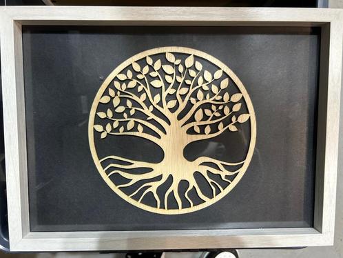 Levensboom goud in frame, Antiek en Kunst, Kunst | Beelden en Houtsnijwerken, Verzenden