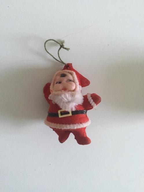 Vintage Kerst versiering kunststof geflokte dansende Kerstma, Diversen, Kerst, Zo goed als nieuw, Ophalen of Verzenden
