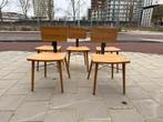 Industriële eettafel stoelen eikenhout en staal NIEUW!, Ophalen of Verzenden, Zo goed als nieuw, Bruin, Vijf, Zes of meer stoelen