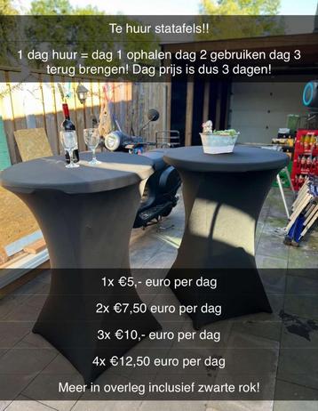 Te huur statafels beschikbaar voor biedingen