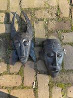 Afrikaanse Houten Maskers (2 stuks), Antiek en Kunst, Ophalen