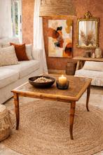 Ibiza rotan hout snij tafeltje, Ophalen, 50 tot 100 cm, Rond, 50 tot 100 cm