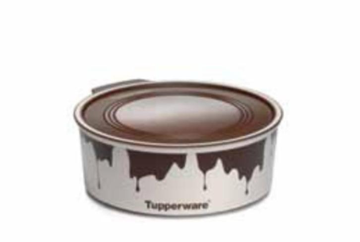 Tupperware Blokbus Rond/Koekjestrommel Chocolade Nieuw, Huis en Inrichting, Keuken | Tupperware, Nieuw, Bus of Trommel, Bruin