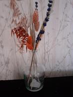 nieuw glazen vaasje met droogbloemen boeketje, Ophalen of Verzenden, Nieuw