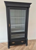 Vintage rustieke Franse vitrinekast, Huis en Inrichting, Kasten | Vitrinekasten, Ophalen, Met deur(en), Vintage, 50 tot 100 cm