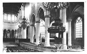 964696	Leiden	Pieterskerk	 	1958	Gelopen met postzegel       beschikbaar voor biedingen