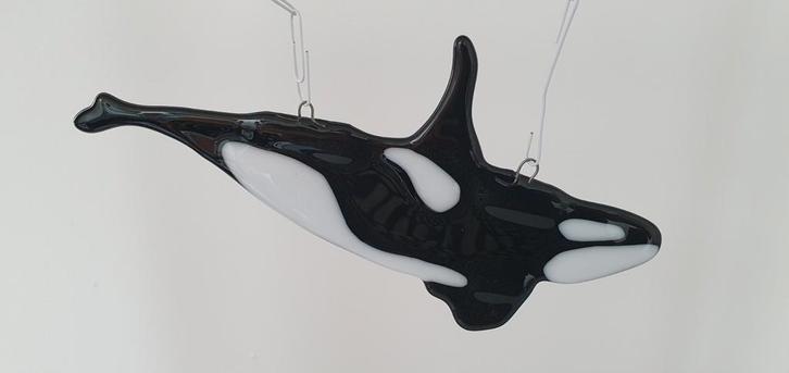 handgemaakte gefused glazen orca, Antiek en Kunst, Antiek | Overige Antiek, Ophalen of Verzenden