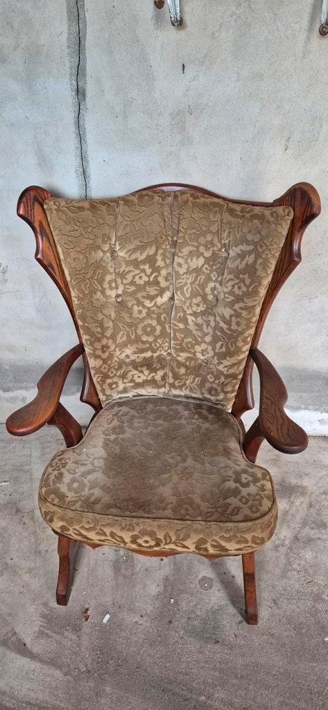 Oude Herenstoel - Opknapper!, Huis en Inrichting, Fauteuils, Gebruikt, Hout, Stof, Ophalen