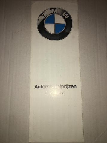 BMW prijslijsten folders/brochures: 1983 + 1984 (model 1985) beschikbaar voor biedingen