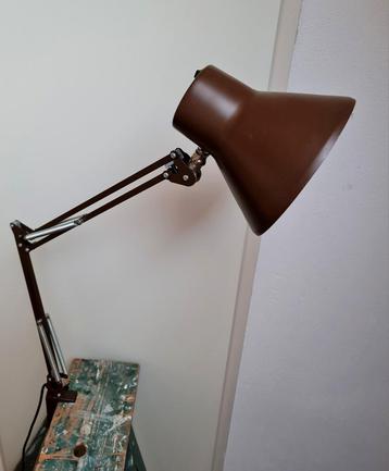 SIS bureaulamp klemlamp architecten lamp vintage mooi bruin  beschikbaar voor biedingen
