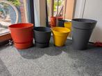 Collectie grotere Elho potten geel rood grijs zwart, Ophalen, Gebruikt, Kunststof, Tuin