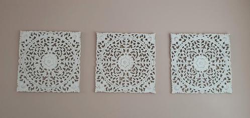 Drie prachtige whitewash wandpanelen ( handgemaakt), Huis en Inrichting, Woonaccessoires | Onderzetters, Zo goed als nieuw, Glas of Kopje