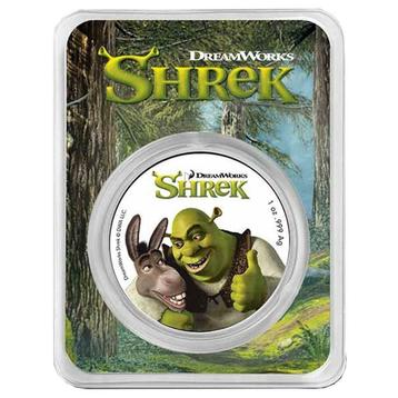 SHREK 2 Dollar Zilveren munt 1 OZ oplage 2.000 stuks  2021 beschikbaar voor biedingen