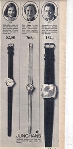 Retro reclame 1968 Junghans horloge gratis verzekerd, Ophalen of Verzenden