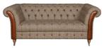 HENLEY CHESTERFIELD BANK STOF HARRIS TWEED STOF LEER COGNAC, Ophalen of Verzenden, Nieuw, 75 tot 100 cm, Stof