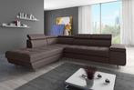 Bruine Hoekbank - Comfortabel & Stijlvol!, Huis en Inrichting, Ophalen, Gebruikt, Stof