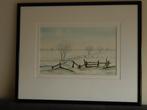Aquarel winterlandschap , Y. Oude Elferink., Ophalen of Verzenden