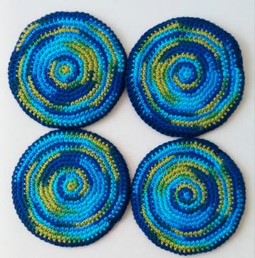 Gondas Creaties onderzetters blauw/groen gemêleerd beschikbaar voor biedingen