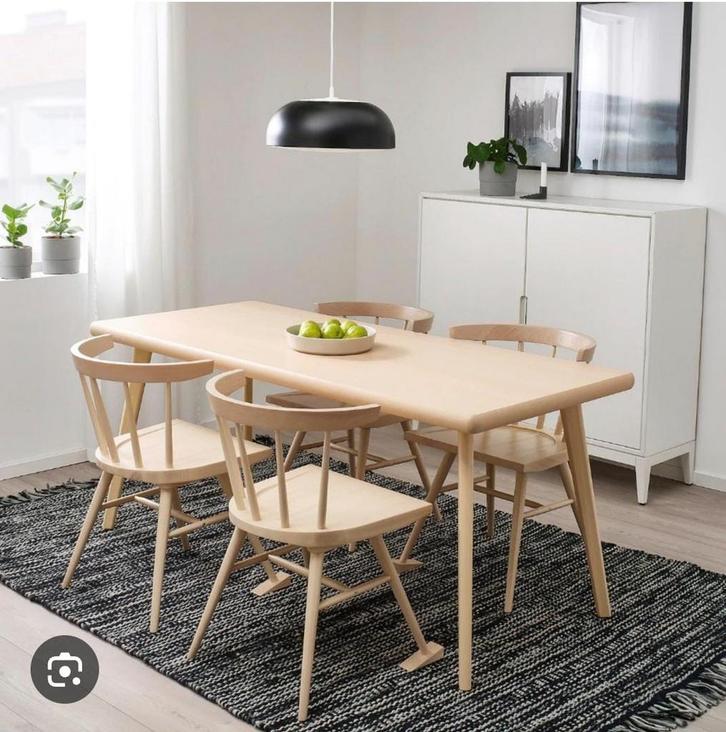 Markerad tafel met 4 stoelen NIEUW IN DOOS, Huis en Inrichting, Tafels | Eettafels, Nieuw, 50 tot 100 cm, Rechthoekig, Ophalen