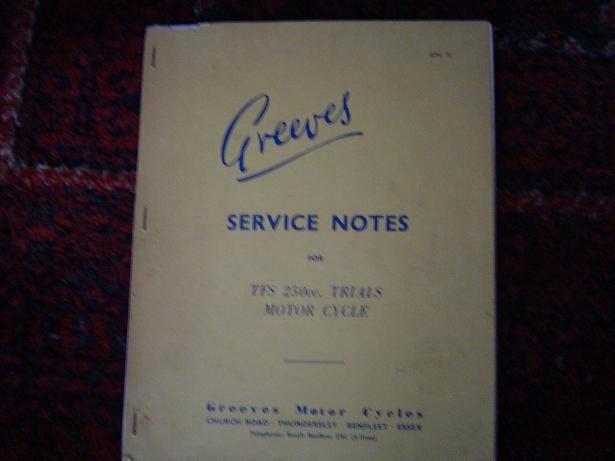 Greeves TFS250 Trial motorcycle service notes TFS 250, Motoren, Handleidingen en Instructieboekjes, Yamaha, Ophalen of Verzenden