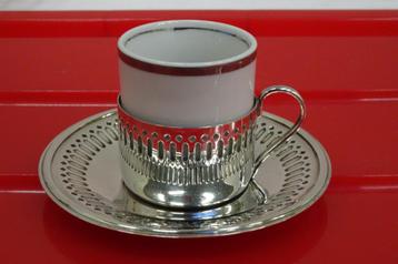 vintage Braziliaans poselein kopje in verzilverde houder !! beschikbaar voor biedingen