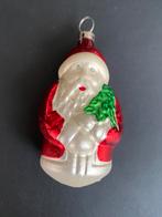 Vintage oude glazen kerstbal kerstman kerst, Verzenden, Zo goed als nieuw