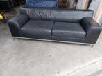 Zwart leer kramfors ikea bank 3 zits, Huis en Inrichting, Ophalen, Gebruikt, Driepersoons, 200 tot 250 cm