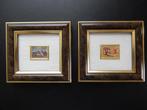 Twee kunst lithografieën op 24 karaat goudfolie, Ophalen of Verzenden