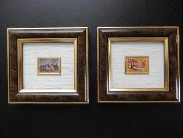 Twee kunst lithografieën op 24 karaat goudfolie beschikbaar voor biedingen