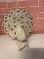 Vintage Pauw Wit met Gouden Accenten, Tuin en Terras, Ophalen, Gebruikt