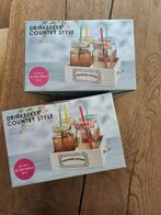 2 sets country style drinkbekers - nieuw in doos, Huis en Inrichting, Keuken | Servies, Glas of Glazen, Nieuw, Ophalen of Verzenden