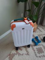 Postcode loterij witte trolley koffer NIEUW, Ophalen, Uitschuifbare handgreep, 50 tot 60 cm, Hard kunststof