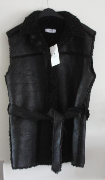 nieuwe zwarte fluffy suedelook oversized bodywarmer  maat s beschikbaar voor biedingen