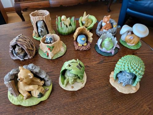Complete serie Franklin mint porseleinen diertjes, Verzamelen, Beelden en Beeldjes, Zo goed als nieuw, Dier, Ophalen of Verzenden
