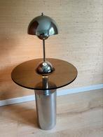 Midcentury vintage chrome bijzettafel verchroomd, Huis en Inrichting, Tafels | Bijzettafels, Ophalen, Gebruikt, Rechthoekig, Minder dan 55 cm