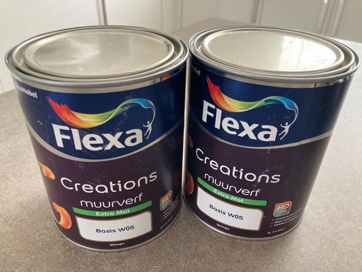 NIEUW Flexa Creations wit extra mat Basis W05, Doe-het-zelf en Verbouw, Verf, Beits en Lak, Nieuw, Verf, Minder dan 5 liter, Wit