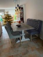 Complete Eetkamer met Eiken Tafel, Bank en Stoelen, Ophalen of Verzenden, Gebruikt