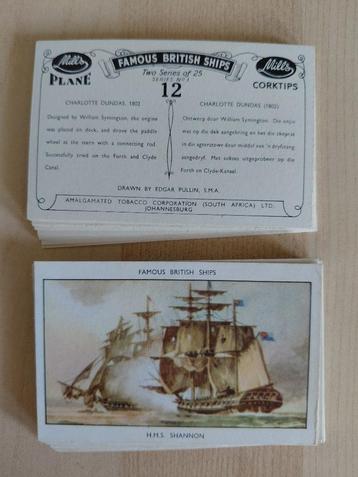 Famous British Ships 1e serie compl. set 25 cigarette cards beschikbaar voor biedingen