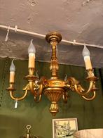 Gouden kroonluchter met 5 armen, Huis en Inrichting, Lampen | Kroonluchters, Ophalen, B, Gebruikt, G