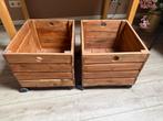 Houten kist op wieltjes / vinyl kist / speelgoedkist, Ophalen, Zo goed als nieuw, 50 tot 100 cm, Minder dan 50 cm