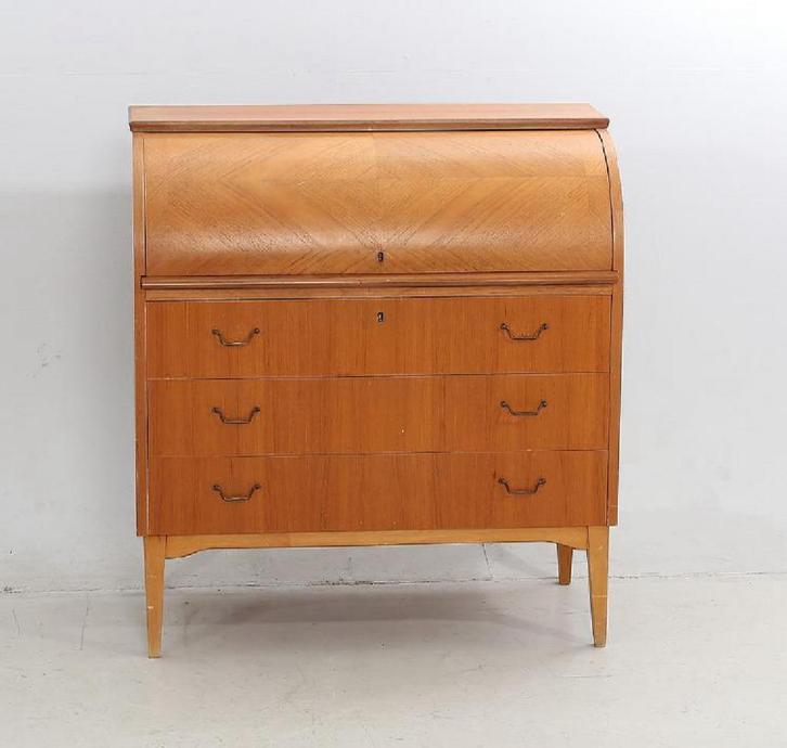 Vintage teak ladenkastje/bureau, Zweden 1960, Huis en Inrichting, Kasten | Secretaires, Gebruikt, Ophalen of Verzenden