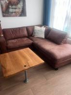 Nette suède bank incl tafeltje, Huis en Inrichting, Ophalen, Gebruikt, Rechthoekig, 125 cm of meer